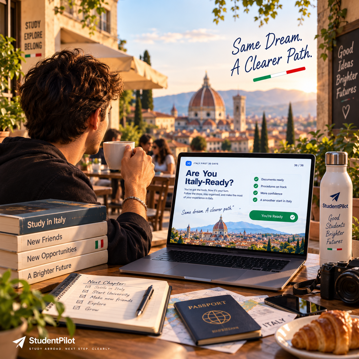 Student arriving in Italy with the first 30 days already planned.